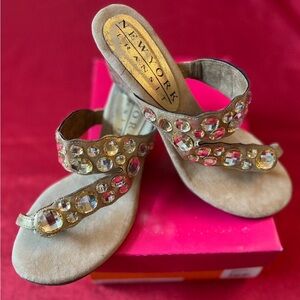 👡👡 New Jersey Transit Gold Embellished Sandal “NEW” 👡👡